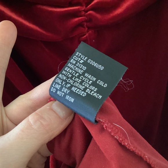 AB Studio Red Velvet Halter Dress Size XL Rushed Party Formal Valentines Day - Picture 11 of 12